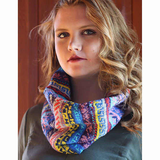 Koigu Kaleidoscope Fair Isle Cowl Knitting Pattern