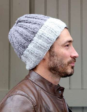 Two Tone Hat in Plymouth Yarn Arequipa Boucle - F804 - PDF