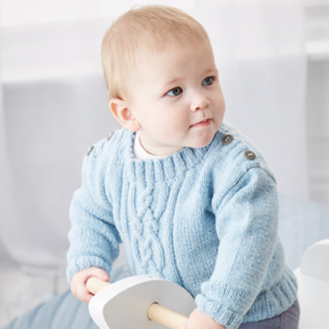 Sirdar Heirloom Pullover with Cable Jumper Knitting Pattern