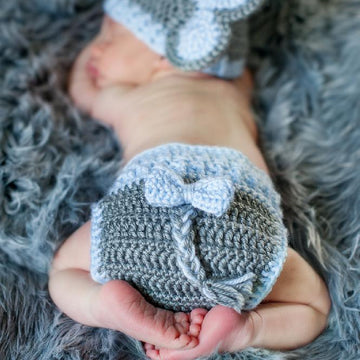Newborn Elephant Hat and Diaper Cover Pattern for Boy or Girl