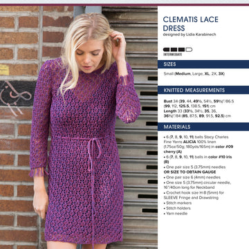 Stacy Charles Fine Yarns Clematis Lace Dress Knitting