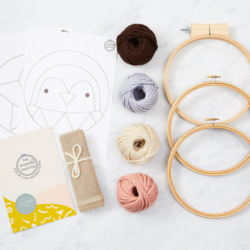 The Modern Crafter Penguin & Star Beginner Punch Needle Kit