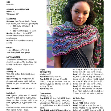Universal Yarn Elizabeth Crescent Wrap Knitting Pattern