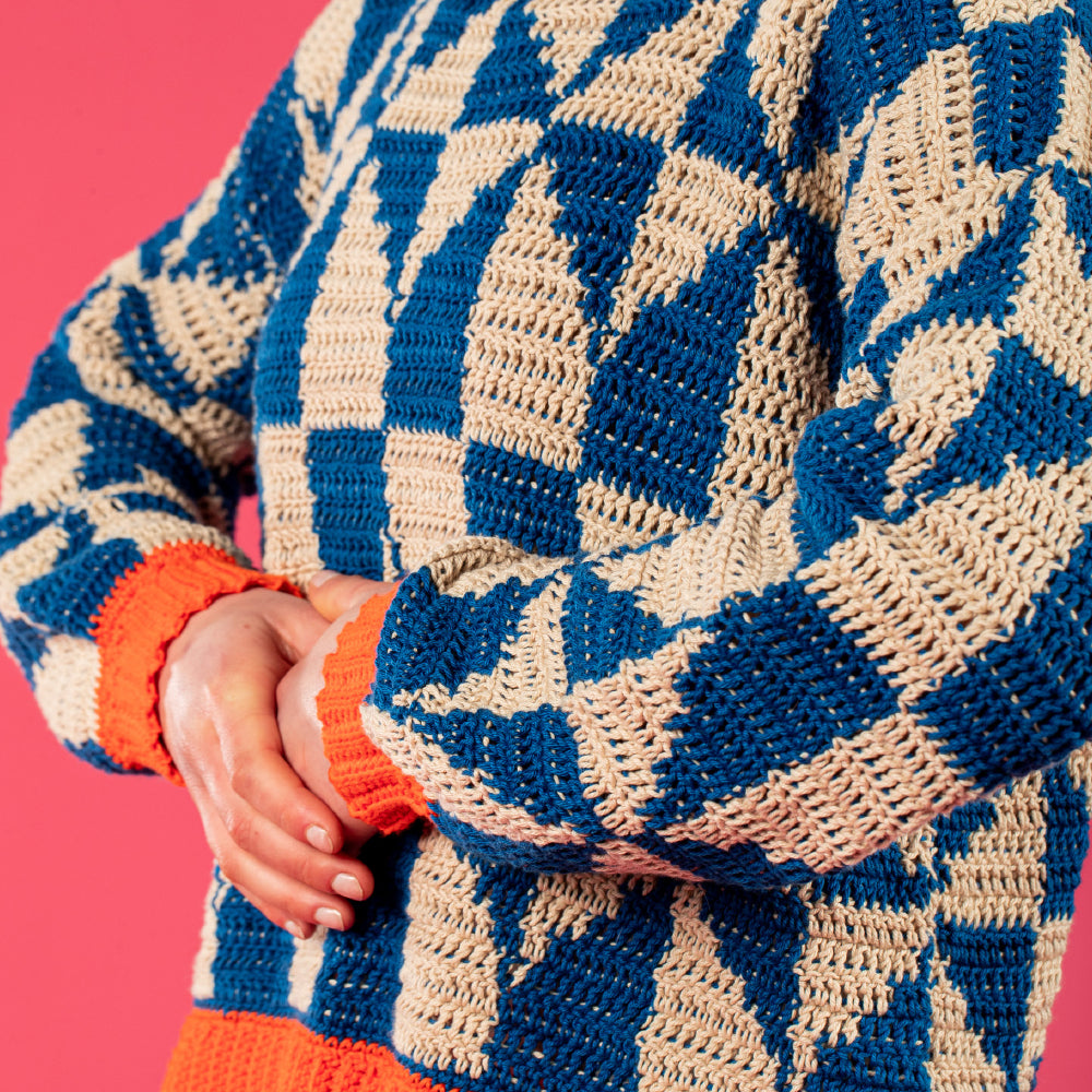 Paintbox Yarns Geometric Tile Sweater Crochet Pattern