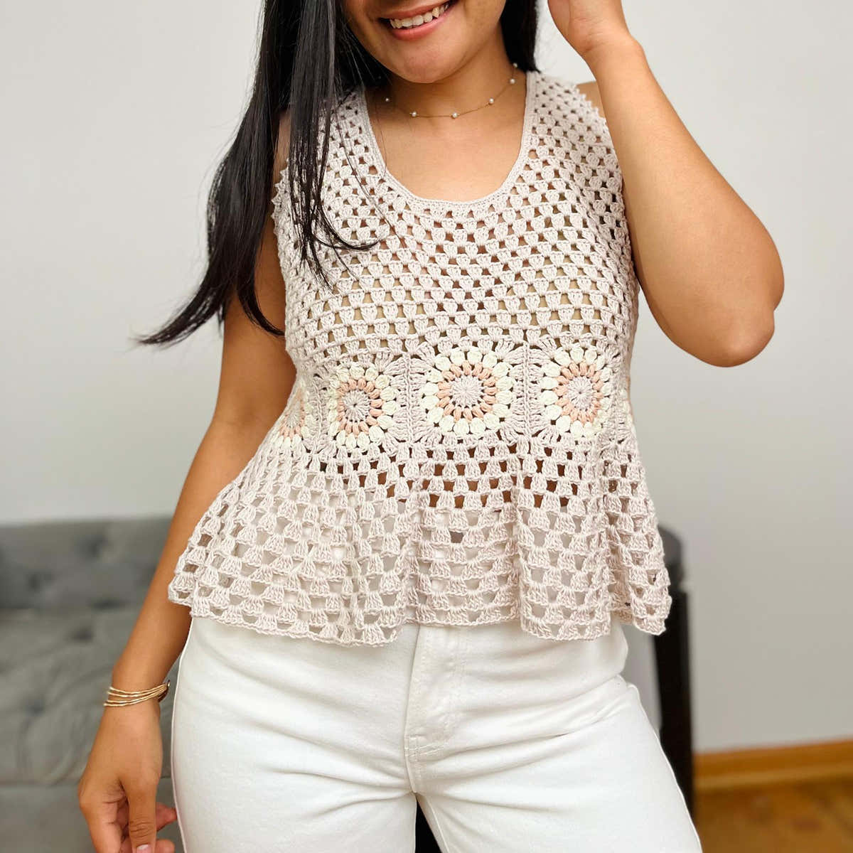 Crochet Granny Stripe Top