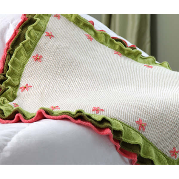 Valley Yarns Flower Garden Ruffled Baby Blanket Knitting