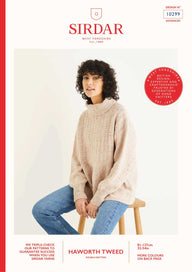 Sirdar Roll Neck Slip Stitch Sweater Jumper Knitting Pattern