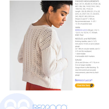 Berroco Neri Cardigan Knitting Pattern