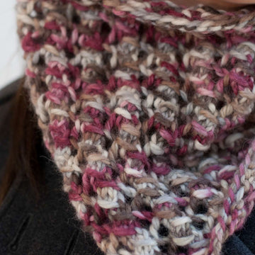 Smock Lace Cowl in Plymouth Yarn Baby Alpaca Grande Hand Dye