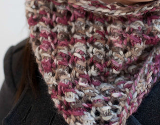 Smock Lace Cowl in Plymouth Yarn Baby Alpaca Grande Hand Dye
