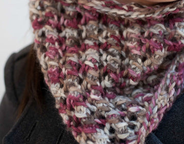 Smock Lace Cowl in Plymouth Yarn Baby Alpaca Grande Hand Dye