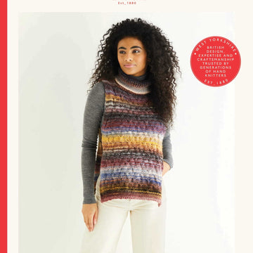 Sirdar Roll Neck Tie-Side Vest Waistcoat Knitting Pattern