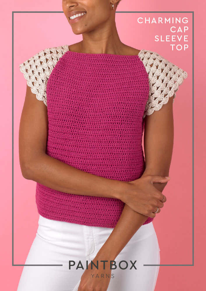 Paintbox Yarns Charming Cap Sleeve Top Crochet Pattern