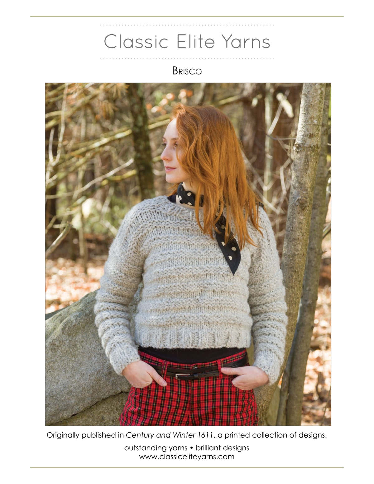 Classic Elite Yarns Brisco Pullover Jumper Knitting Pattern