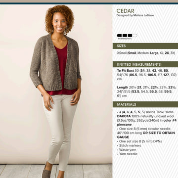 Tahki Yarns Cedar Knitting Pattern