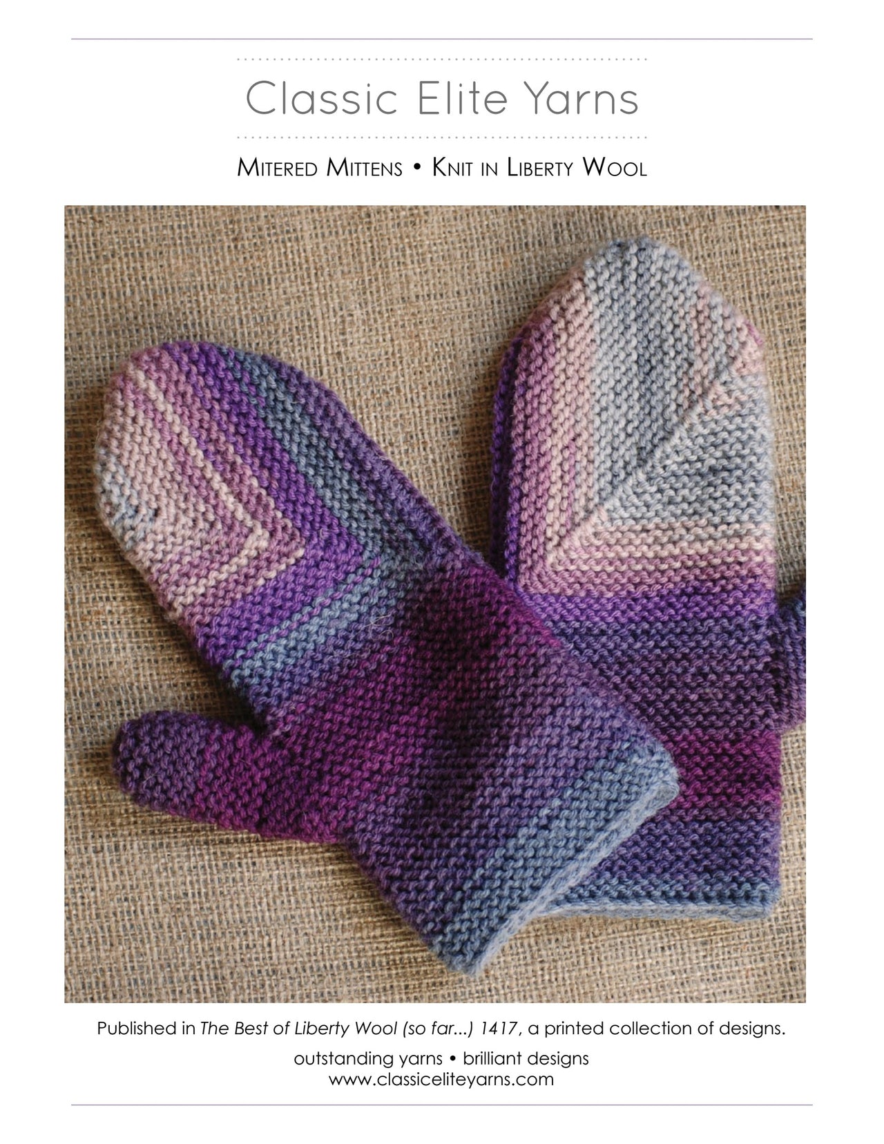 Classic Elite Yarns Mitered Mittens Knitting Pattern