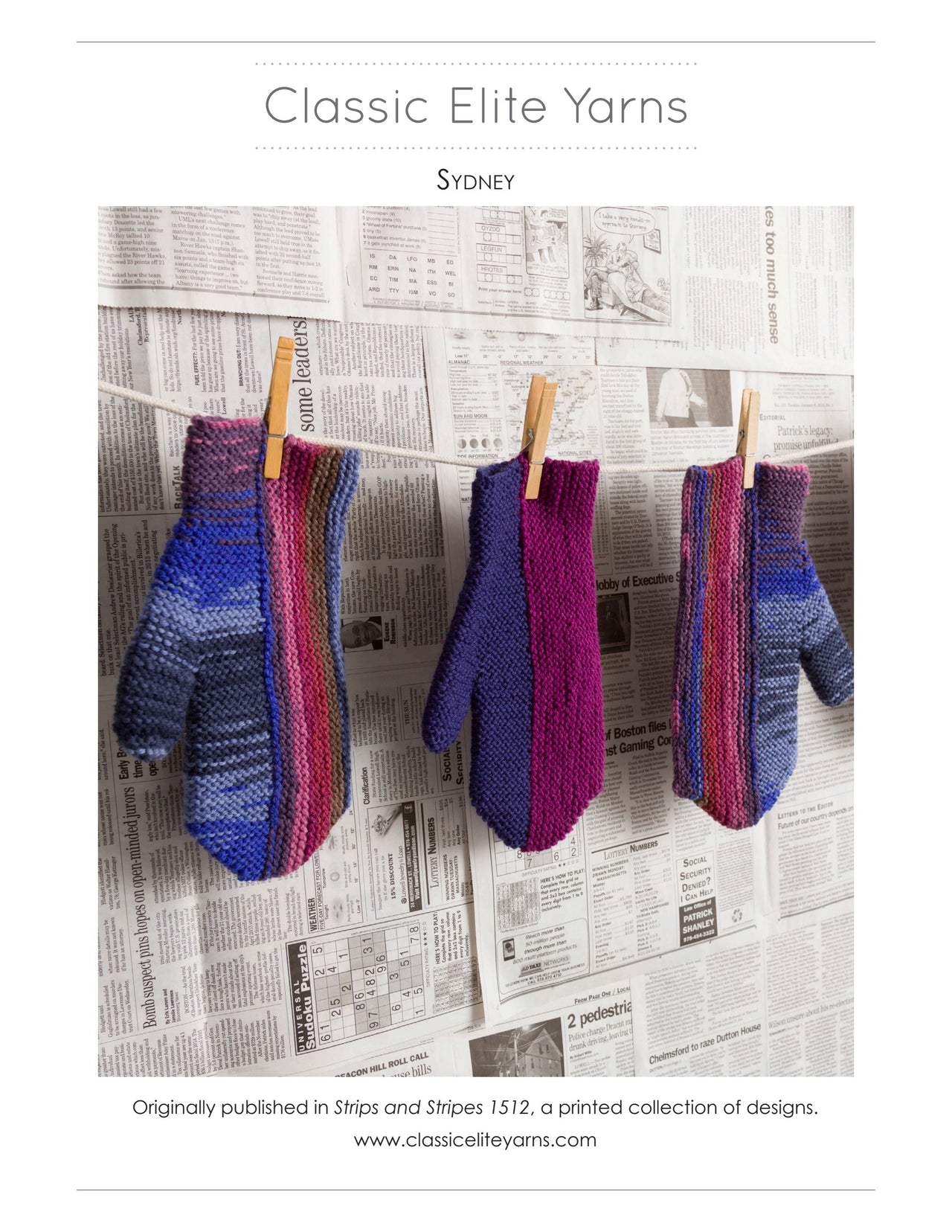 Classic Elite Yarns Sydney Mittens Knitting Pattern