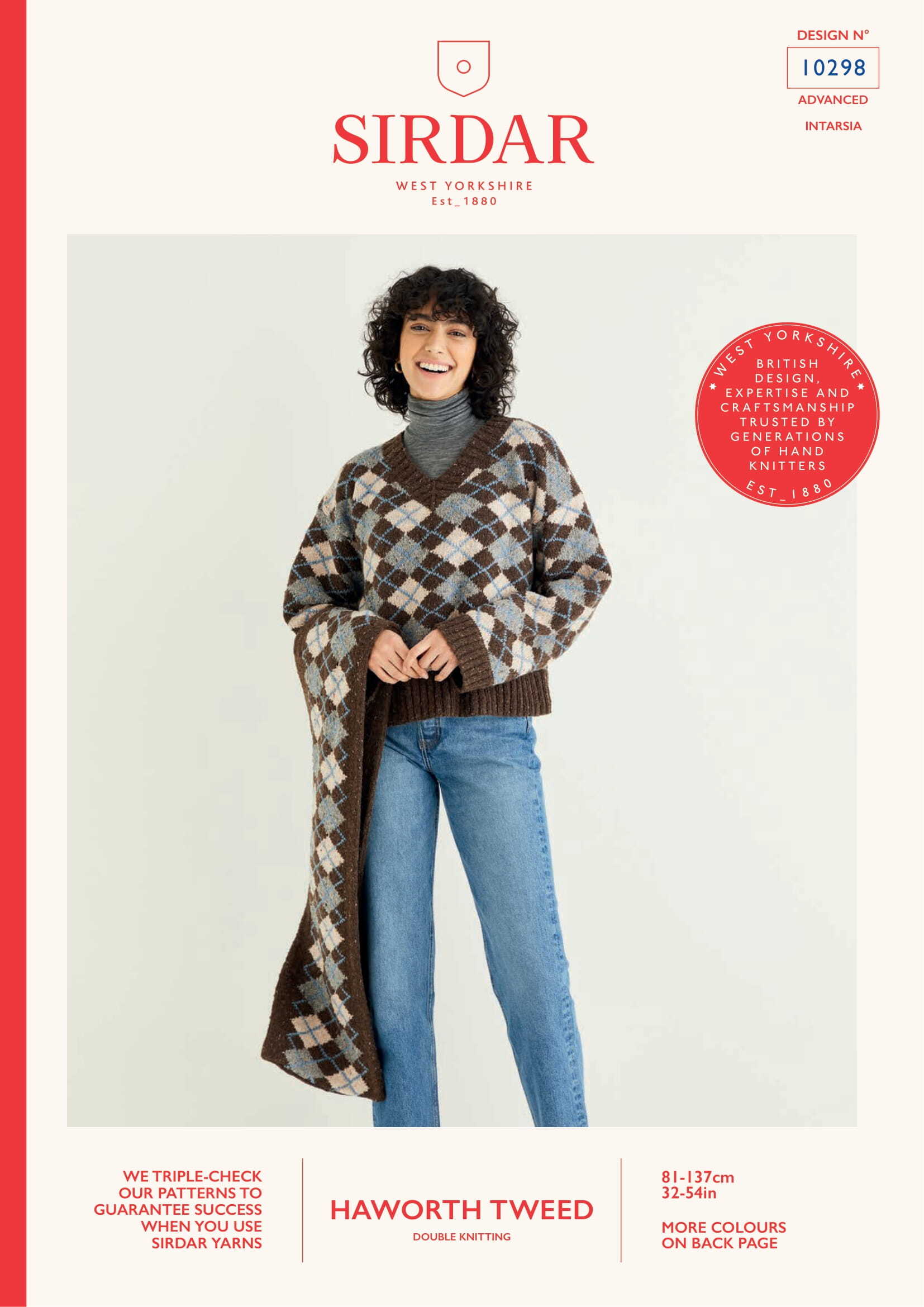 Sirdar Argyle Sweater & Scarf Knitting Pattern