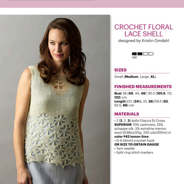 Filatura Di Crosa Floral Lace Shell Jumper Crochet Pattern