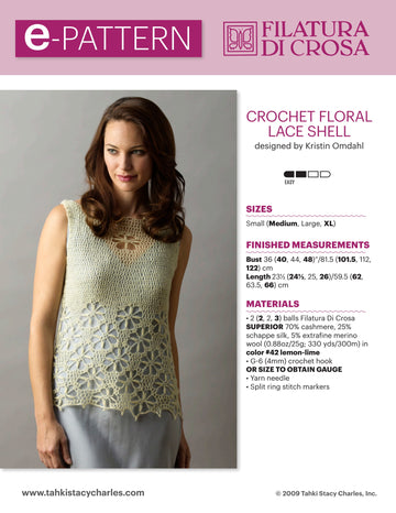 Filatura Di Crosa Floral Lace Shell Jumper Crochet Pattern