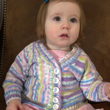 Plymouth Yarn Multi Directional Baby Cardigan in Dreambaby DK Paintpot