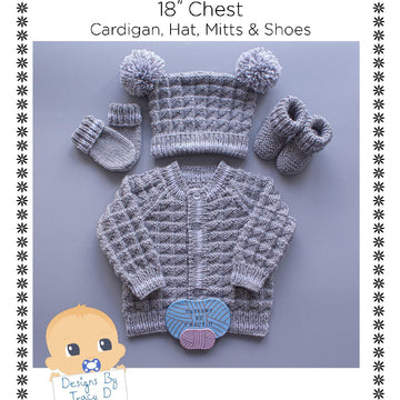 Tobias Baby Cardigan, Hat, Booties & Mitts