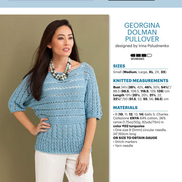 Stacy Charles Fine Yarns Georgina Dolman Pullover Knitting