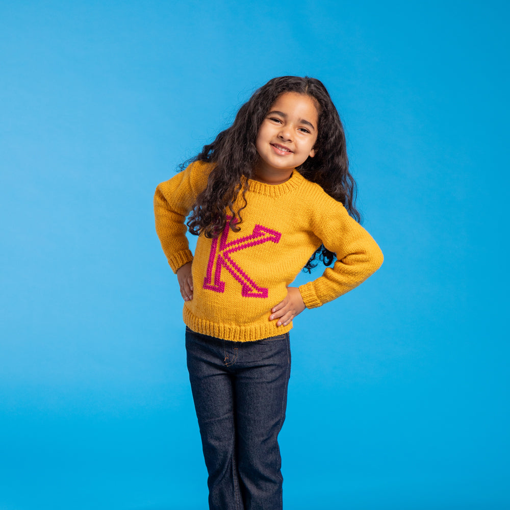 Paintbox Yarns Kid's Alphabet Sweater Knitting Pattern