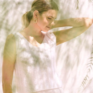 Sorine Top in MODE at Rowan Alpaca Haze