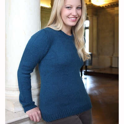 Valley Yarns B Basic Set-in Sleeve Pullover Knitting Pattern