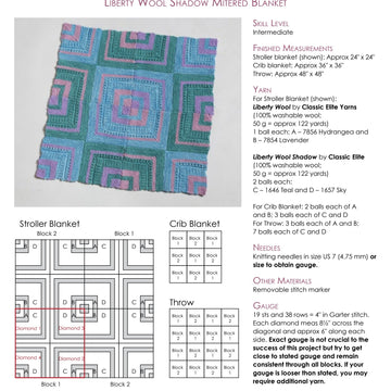 Classic Elite Yarns Liberty Wool Shadow Mitered Blanket PDF