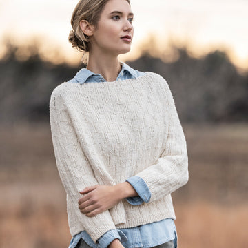 Blue Sky Fibers Shady Hollow Sweater Jumper Knitting Pattern