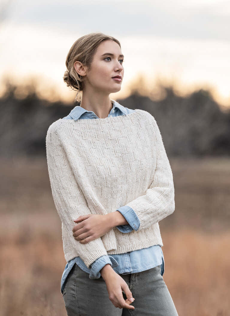 Blue Sky Fibers Shady Hollow Sweater Jumper Knitting Pattern