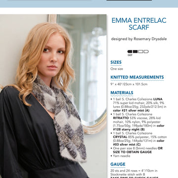 Stacy Charles Fine Yarns Emma Entrelac Scarf Knitting