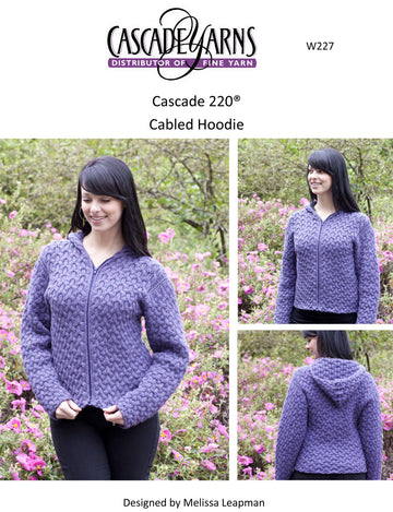 Cascade Yarns W Cabled Hoodie Jacket Knitting Pattern