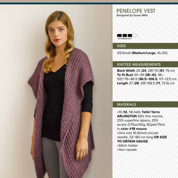 Tahki Yarns Penelope Vest Knitting Pattern