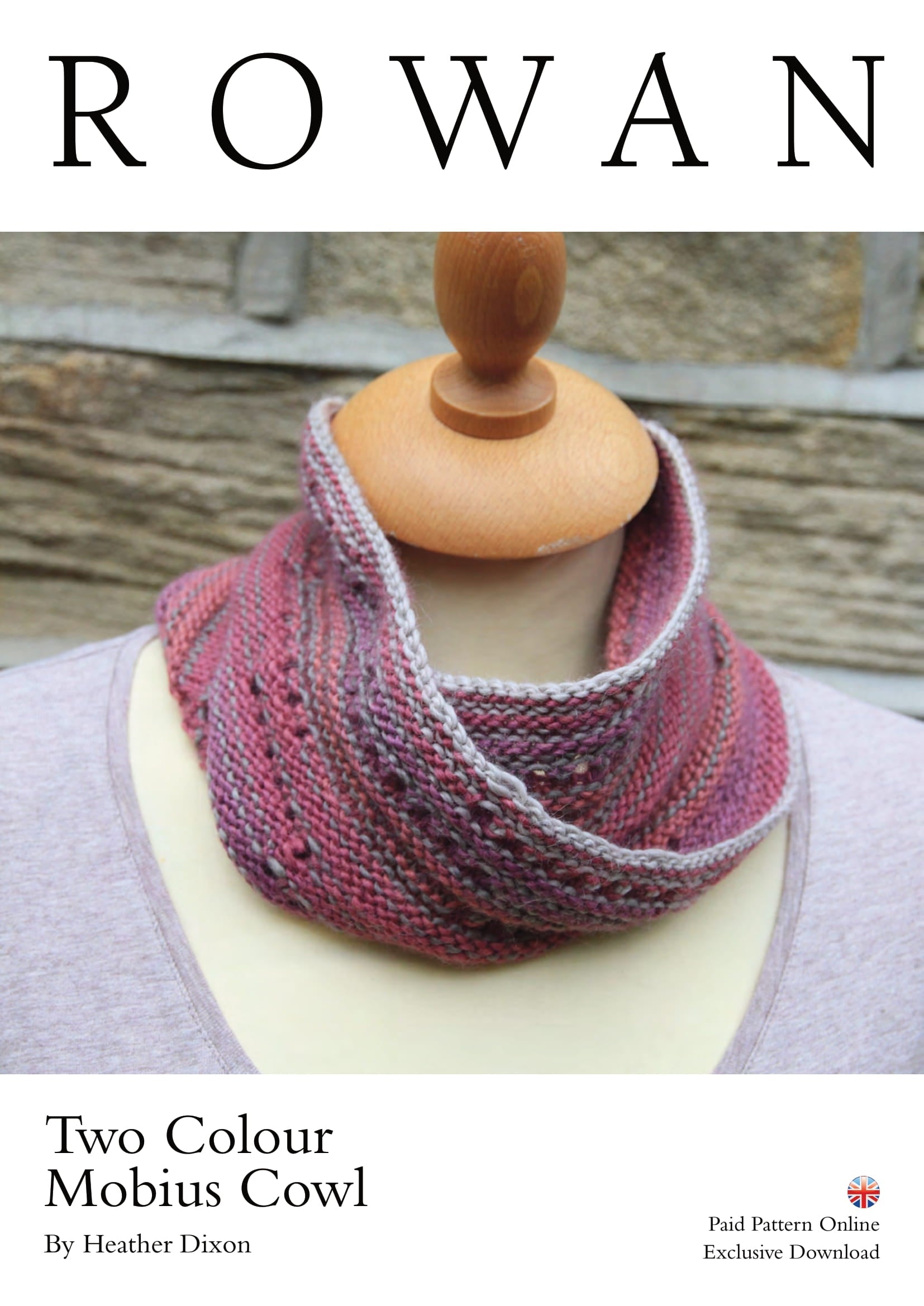 Rowan Two Color Mobius Cowl Knitting Pattern