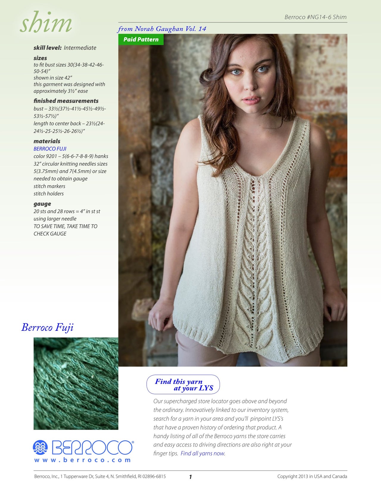 Berroco Shim Jumper Knitting Pattern