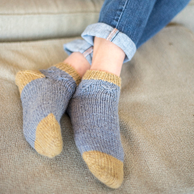 Berroco Hartland Slipper Socks Knitting Pattern