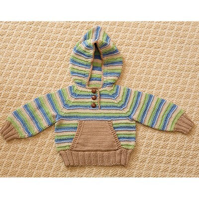 Tahki Yarns Striped Hoodie & Hat Knitting Pattern