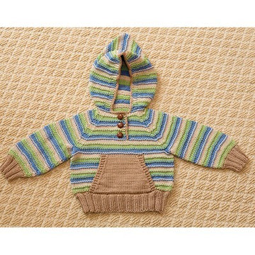 Tahki Yarns Striped Hoodie & Hat Knitting Pattern