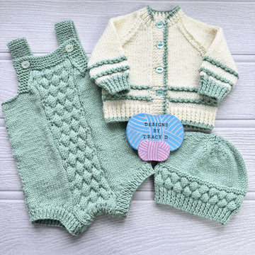 Juniper Baby Romper, Cardigan, Hat & Booties 0-6mths
