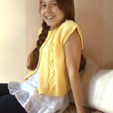 Child’s Cardigan Vest in Plymouth Yarn Dandelion - 2501 - PDF