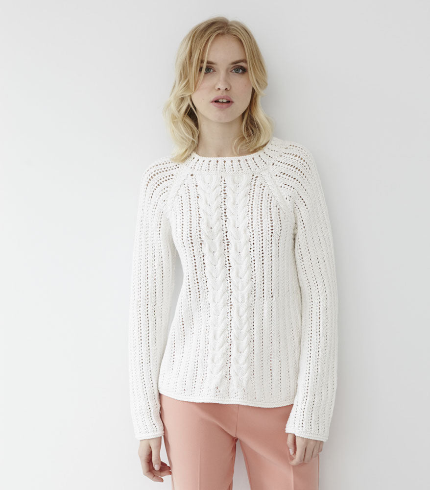 Debbie Bliss Cable Eyelet Jumper Knitting Pattern