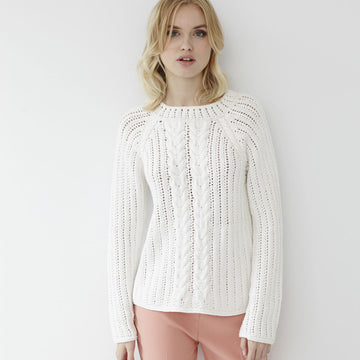 Debbie Bliss Cable Eyelet Jumper Knitting Pattern