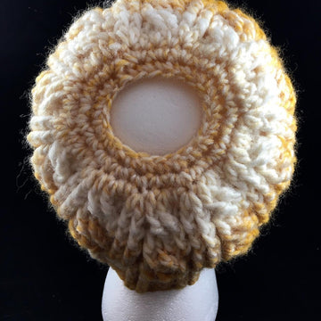 Cabled Messy Bun/Ponytail Hat