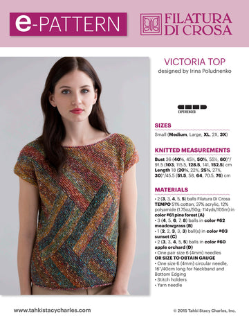 Filatura Di Crosa Victoria Top Jumper Knitting Pattern