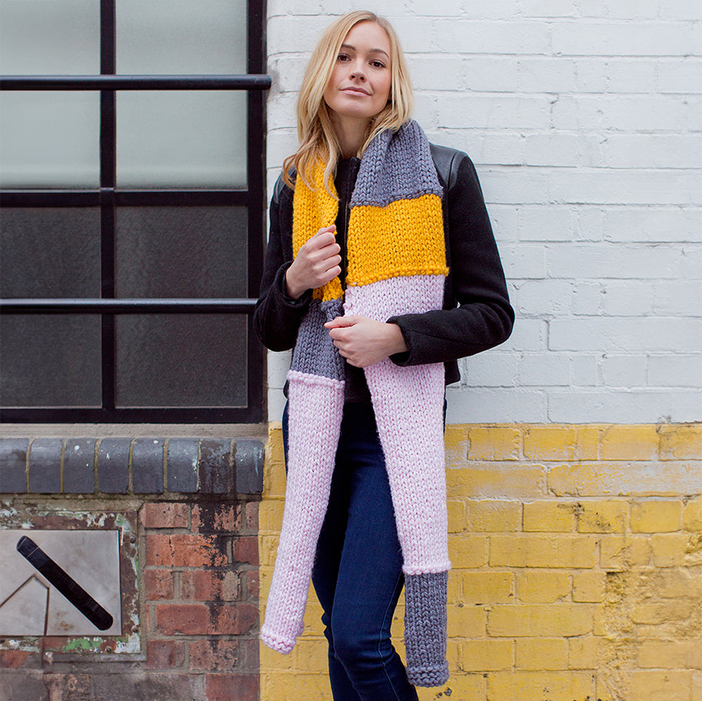 MillaMia Lisen Stripe Scarf Knitting Pattern