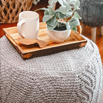 If The Slipper Fits Cable Floor Pouf