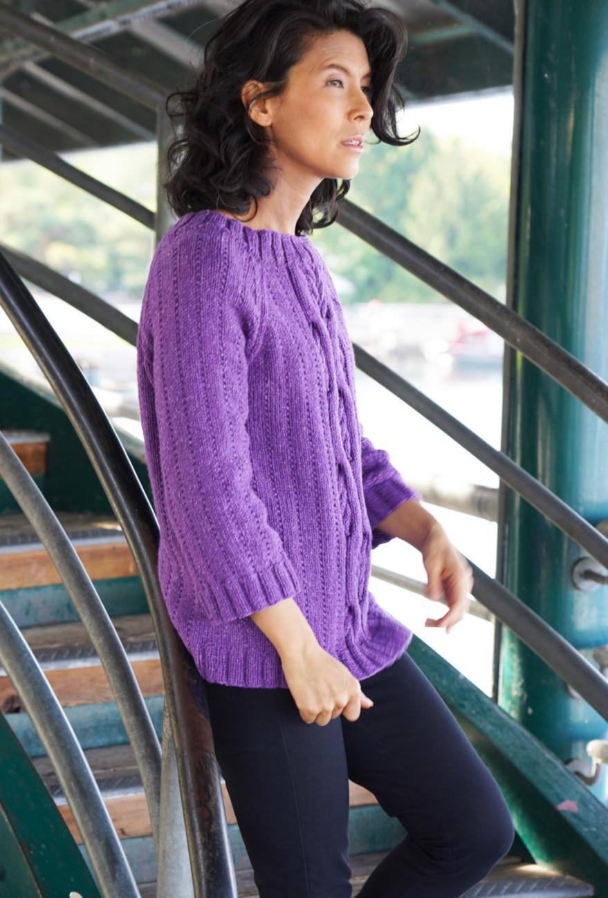 Cascade Yarns W Oversized Cabled Raglan Knitting Pattern